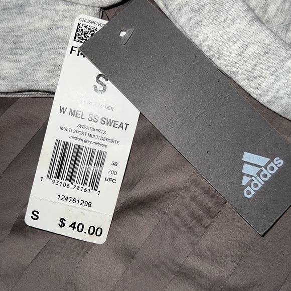 NWT Adidas Short Sleeved Cropped Sweatshirt - Picture 6 of 6